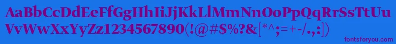 GretadisplayproBold Font – Purple Fonts on Blue Background