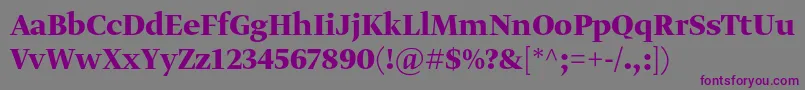 GretadisplayproBold-fontti – violetit fontit harmaalla taustalla