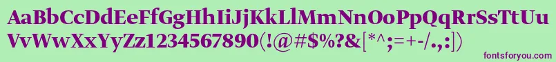 GretadisplayproBold Font – Purple Fonts on Green Background