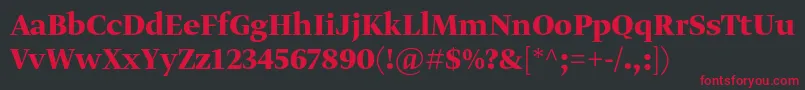 GretadisplayproBold Font – Red Fonts on Black Background