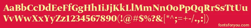 GretadisplayproBold Font – Yellow Fonts on Red Background