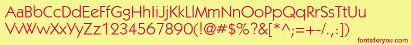 フォントKabelettBook – 赤い文字の黄色い背景
