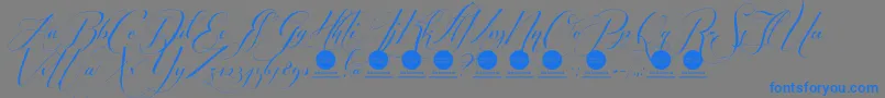 PersonaluseShippedgoods2-Schriftart – Blaue Schriften auf grauem Hintergrund