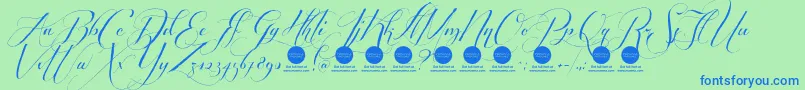 PersonaluseShippedgoods2 Font – Blue Fonts on Green Background