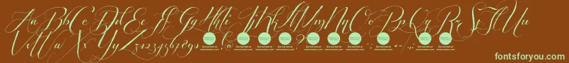 PersonaluseShippedgoods2 Font – Green Fonts on Brown Background
