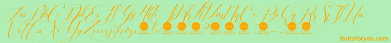 PersonaluseShippedgoods2 Font – Orange Fonts on Green Background