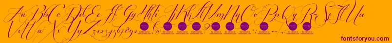 PersonaluseShippedgoods2-fontti – violetit fontit oranssilla taustalla
