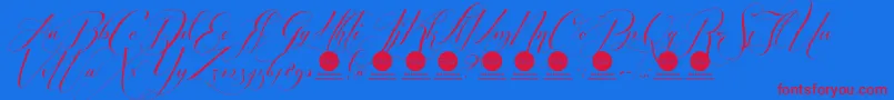 PersonaluseShippedgoods2 Font – Red Fonts on Blue Background