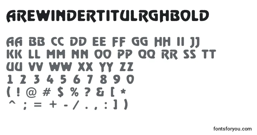 Czcionka ARewindertitulrghBold – alfabet, cyfry, specjalne znaki