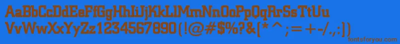 Geo957Bold Font – Brown Fonts on Blue Background