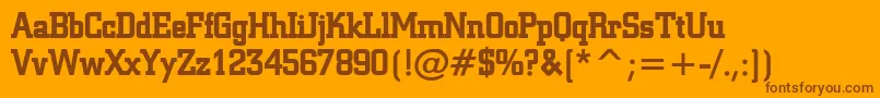 Geo957Bold-Schriftart – Braune Schriften auf orangefarbenem Hintergrund