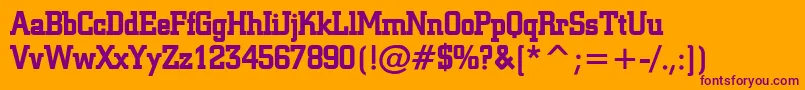 Geo957Bold Font – Purple Fonts on Orange Background