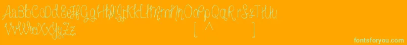 MrfFreckledlemonadeDemo-Schriftart – Grüne Schriften auf orangefarbenem Hintergrund