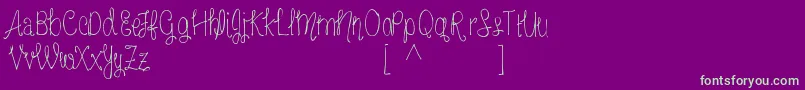 Шрифт MrfFreckledlemonadeDemo – зелёные шрифты на фиолетовом фоне