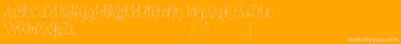 Czcionka MrfFreckledlemonadeDemo – różowe czcionki na pomarańczowym tle