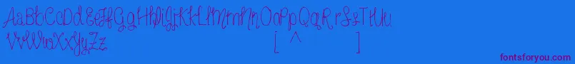 Шрифт MrfFreckledlemonadeDemo – фиолетовые шрифты на синем фоне