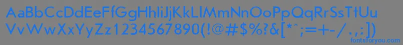 Journalsans-Schriftart – Blaue Schriften auf grauem Hintergrund