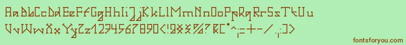 GotikaSerifaiA Font – Brown Fonts on Green Background