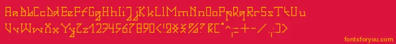 フォントGotikaSerifaiA – 赤い背景にオレンジの文字