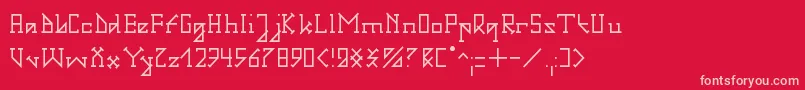 GotikaSerifaiA-Schriftart – Rosa Schriften auf rotem Hintergrund