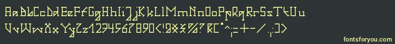 フォントGotikaSerifaiA – 黒い背景に黄色の文字