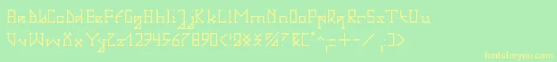 GotikaSerifaiA Font – Yellow Fonts on Green Background