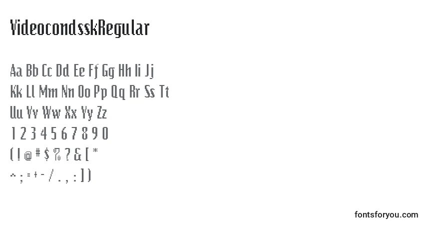 Schriftart VideocondsskRegular – Alphabet, Zahlen, spezielle Symbole
