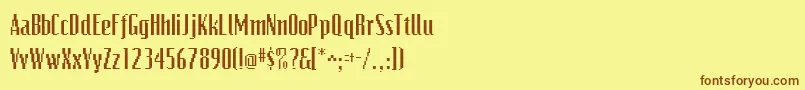 Шрифт VideocondsskRegular – коричневые шрифты на жёлтом фоне