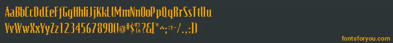 フォントVideocondsskRegular – 黒い背景にオレンジの文字