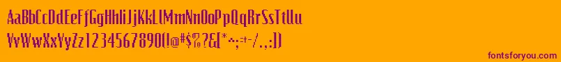 Шрифт VideocondsskRegular – фиолетовые шрифты на оранжевом фоне