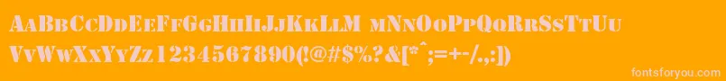 Fonte Shablonctt – fontes rosa em um fundo laranja