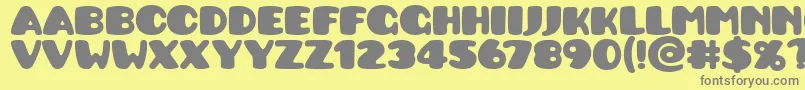 Pusab Font – Gray Fonts on Yellow Background
