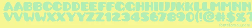 Pusab Font – Green Fonts on Yellow Background