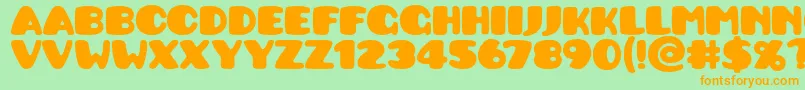 Pusab Font – Orange Fonts on Green Background