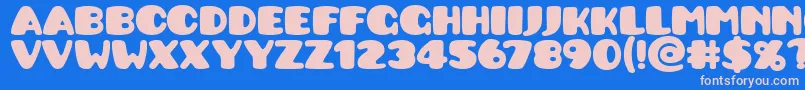 Pusab Font – Pink Fonts on Blue Background