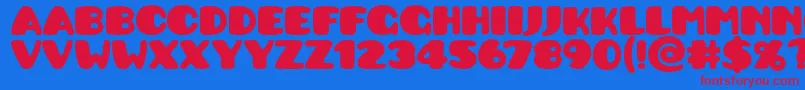 Pusab Font – Red Fonts on Blue Background