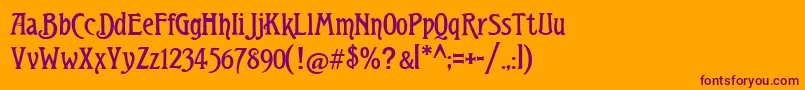Teutonic Font – Purple Fonts on Orange Background