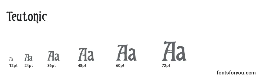 Размеры шрифта Teutonic