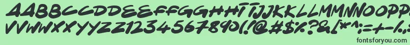NinjaNote-Schriftart – Schwarze Schriften auf grünem Hintergrund