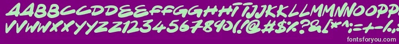 NinjaNote Font – Green Fonts on Purple Background