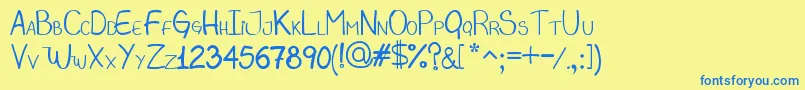 Magbis Font – Blue Fonts on Yellow Background