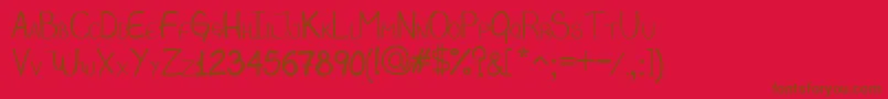 Magbis-Schriftart – Braune Schriften auf rotem Hintergrund