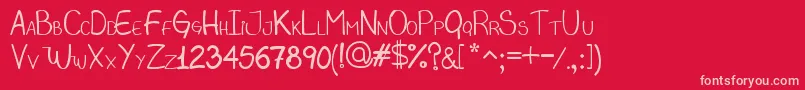Magbis Font – Pink Fonts on Red Background