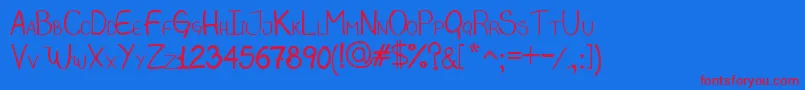 Magbis Font – Red Fonts on Blue Background