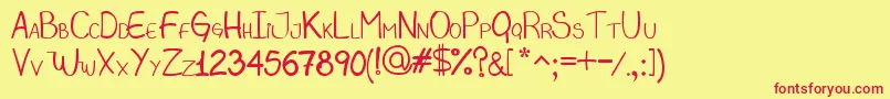 Magbis Font – Red Fonts on Yellow Background