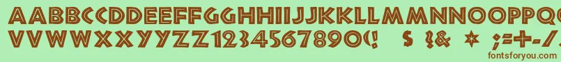 Tribeca Font – Brown Fonts on Green Background