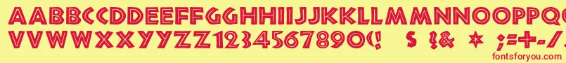 Tribeca Font – Red Fonts on Yellow Background