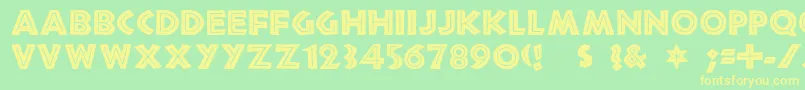 Tribeca Font – Yellow Fonts on Green Background