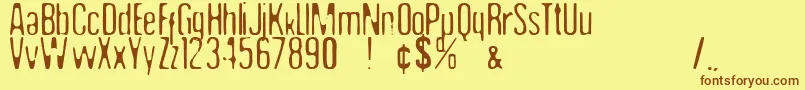 Undo35 Font – Brown Fonts on Yellow Background