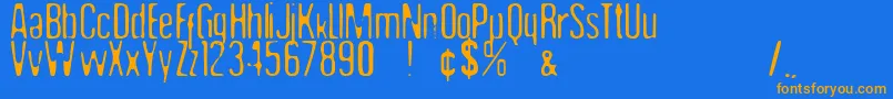 Undo35 Font – Orange Fonts on Blue Background